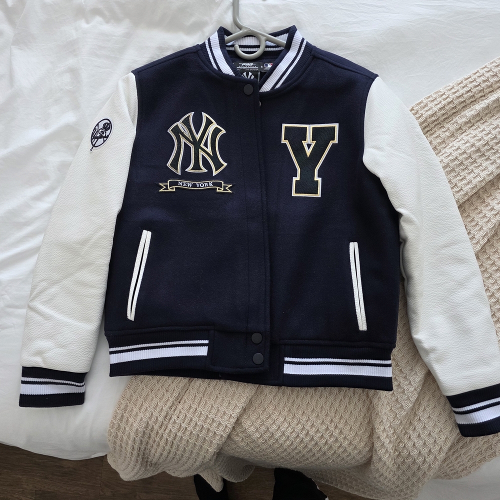 Navy and White Varsity Jacket